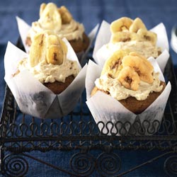 Banana Muffins with Peanut Butter Icing