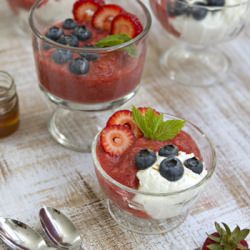 Strawberry Rhubarb Compote Parfait