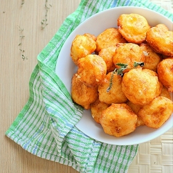 Salt Fritters with Feta Cheese