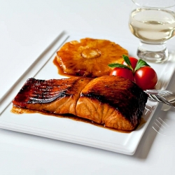 Salmon with Pomegranate Molasses