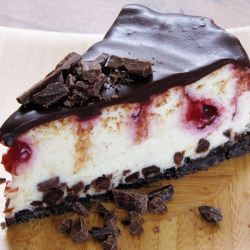 White Chocolate Raspberry Truffle Cheescake