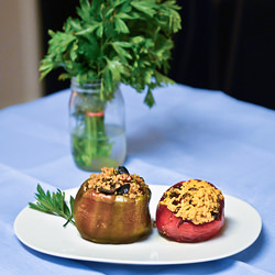 Vegan Eggplant Stuffed Peppers