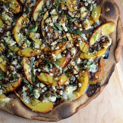 Summer Peach & HeirloomTomato Pizza