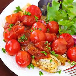 Tilapia with Tomato-Herb Pan Sauce