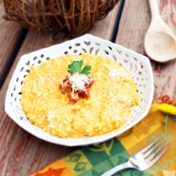 Creamy Pumpkin Risotto with Bacon