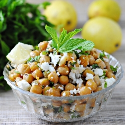 Chickpeas w/ Feta & Mint