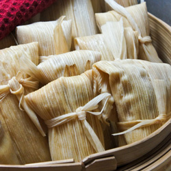 Tamales filled with Carnitas