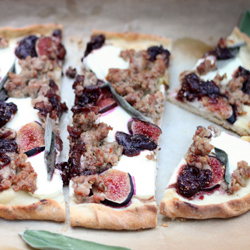 Goat Cheese and Sausage Pizza