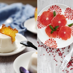 Grape Fruit Panna Cotta w/ Tuile