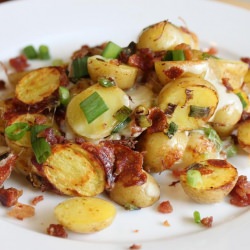 5 minute Cheesy Bacon Potatoes