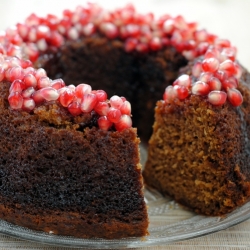 Applesauce Cake with Pomegranates