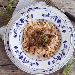 Fresh Spelt Pasta with Mushrooms