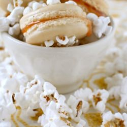 Salted Popcorn Caramel Macarons