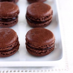 Chocolate and Caramel Macarons