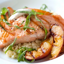 Salmon with Grilled Nectarines