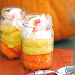 Candy Corn Cake in a Jar