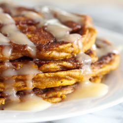 Pumpkin Cinnamon Roll Pancakes