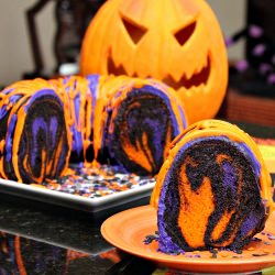 Halloween Rainbow Party Bundt Cake