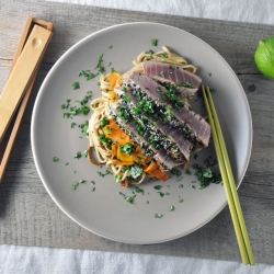 Sesame Crusted Tuna and Udon Noodle