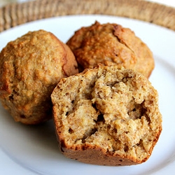 Whole Wheat, Oat, and Banana Muffins