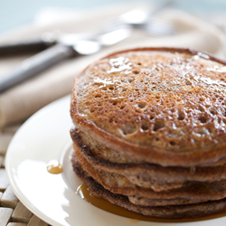 Blue Cornmeal & Applesauce Pancakes