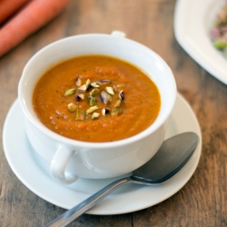 Roasted Carrot and Pistachio Soup