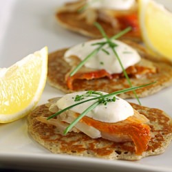 Blini w/ Smoked Black Cod