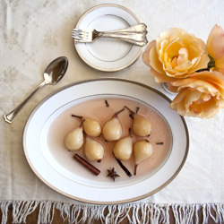 Pears Poached in Wine