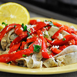 Tagliatelle with Bell Pepper Salad