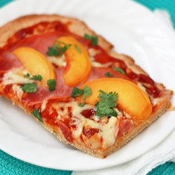 BBQ Peach Ham Pizza