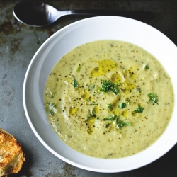 Roast Zucchini Soup with Stilton