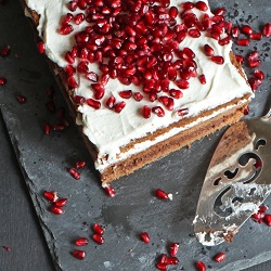 Chocolate Cake with Pomegranate