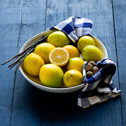 Lemon Fritters and Nutmeg Custard