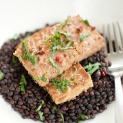 Tempeh and Beluga Lentils