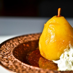 Amaretto Poached Pears