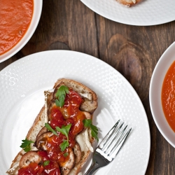 Tomato Soup & Eggplant Tartines