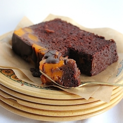 Mango Upside Down Chocolate Cake