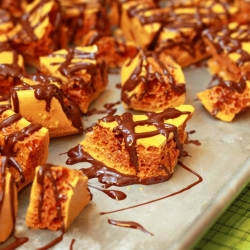 Chocolate-Drizzled Sponge Candy