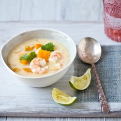 Coconut Soup With Squash & Shrimp