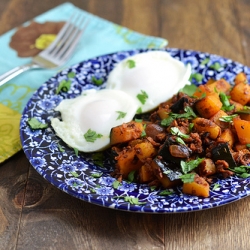 Pear, Squash and Chorizo Hash