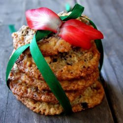 Oat Almond Chocolate Lace Cookies