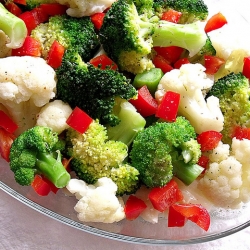 Broccoli, Cauliflower and Pepper Salad