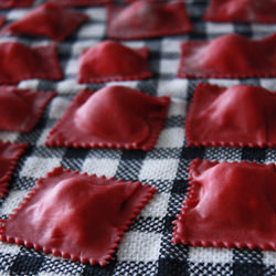 Beetroot Ravioli with Goat Cheese