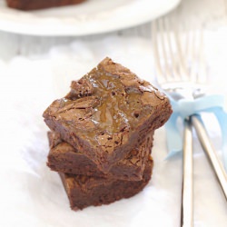 Salted Caramel Swirled Brownies