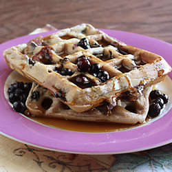 Blueberry Spelt Waffles