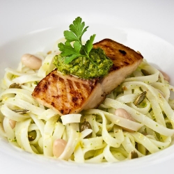 Pesto over Salmon