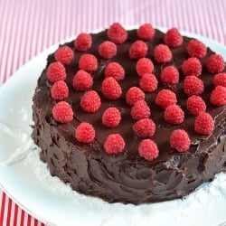 Chocolate Cake w/ Raspberries