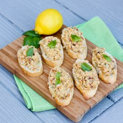 Chickpea Artichoke Crostini