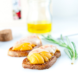 Sea Urchin Crostini with Lardo