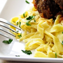 Pumpkin Pasta with Meatballs